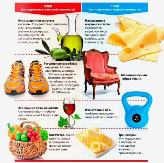 таблица содержания холестерина в продуктах питания