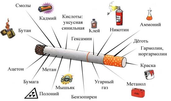 что содержится в сигарете